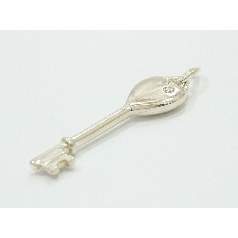 Tiffany Co Heart Key Pendant Top Only Diamond Silver Accessories